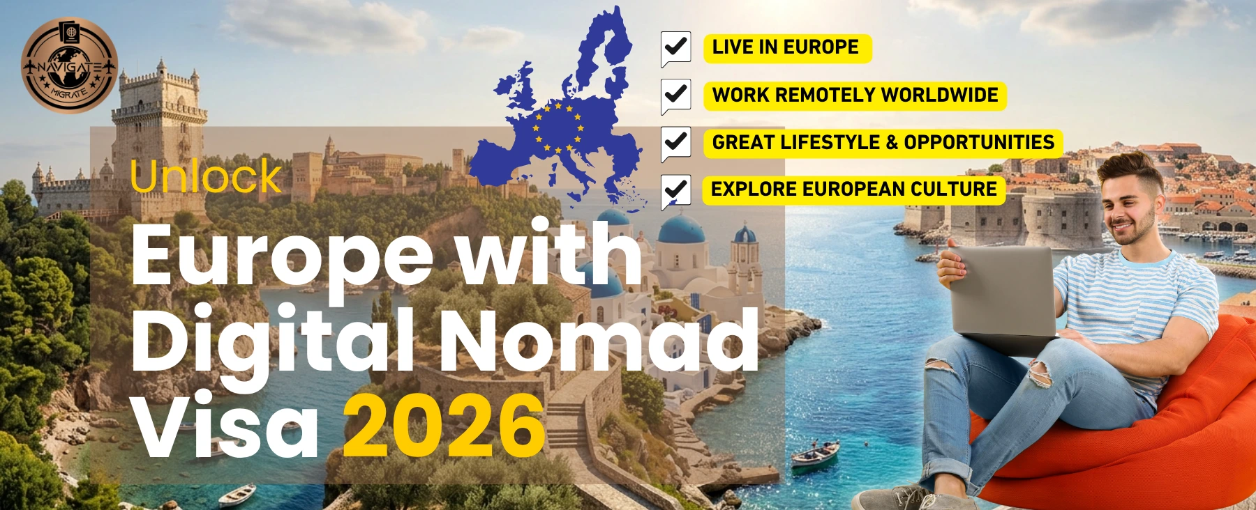 Europe’s Digital Nomad Visa options vary widely, and choosing the wrong one can delay your plans. Connect with Navigate Migrate for a detailed eligibility evaluation and step-by-step guidance.